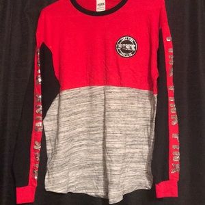 Red long sleeve PINK Tee